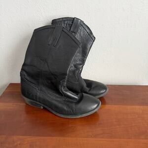 Frye Girls Billy Pull On Boots Black Leather Girls Youth 4 Womens 5.5/6